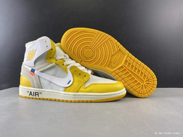 Jordan Powder Air White Off-White AQ0818-149 Yellow-Cone x 1 Dark NRG 0627